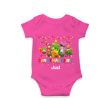 Christmas Spirit - Customized Christmas Themed Romper For Kids - HOT PINK - 0 - 3 Months Old (Chest 16")