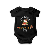 Hot Cocoa & Cookies - Customized Christmas Themed Romper For Kids - BLACK - 0 - 3 Months Old (Chest 16")