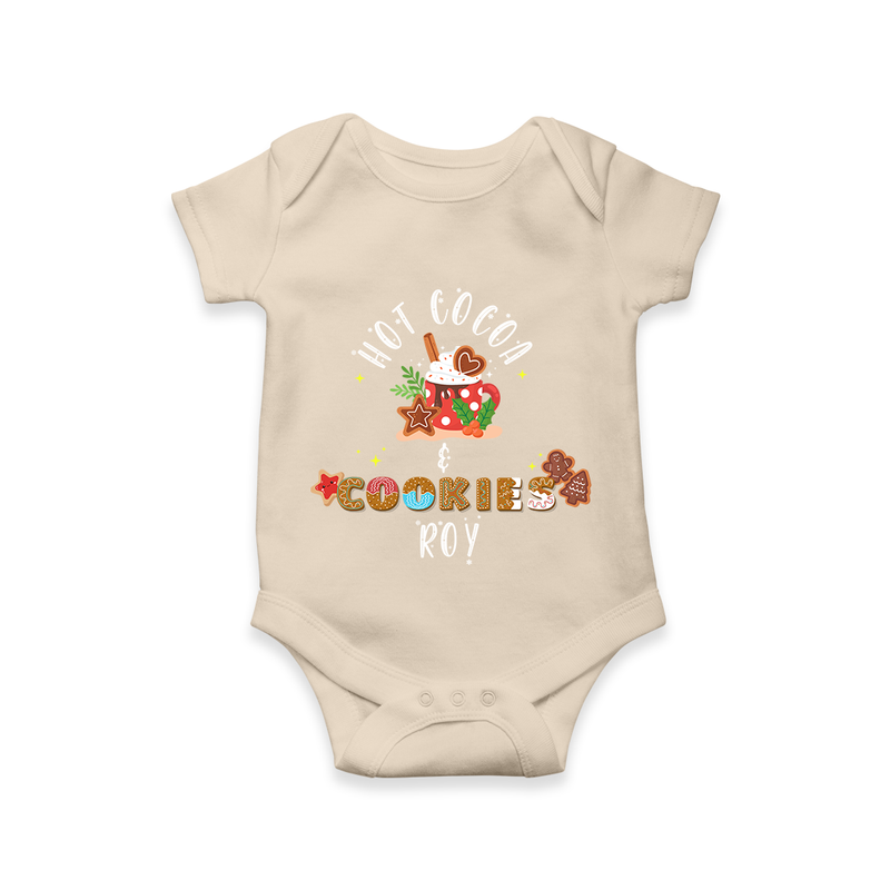 Hot Cocoa & Cookies - Customized Christmas Themed Romper For Kids - IVORY - 0 - 3 Months Old (Chest 16")