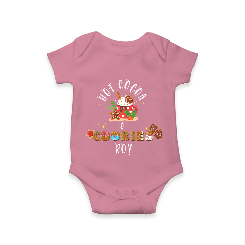 Hot Cocoa & Cookies - Customized Christmas Themed Romper For Kids - ONION - 0 - 3 Months Old (Chest 16")