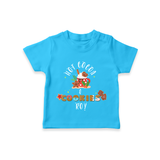 Hot Cocoa & Cookies - Customized Christmas Themed T-Shirt For Kids - SKY BLUE - 0-5 Months Old (Chest 17")