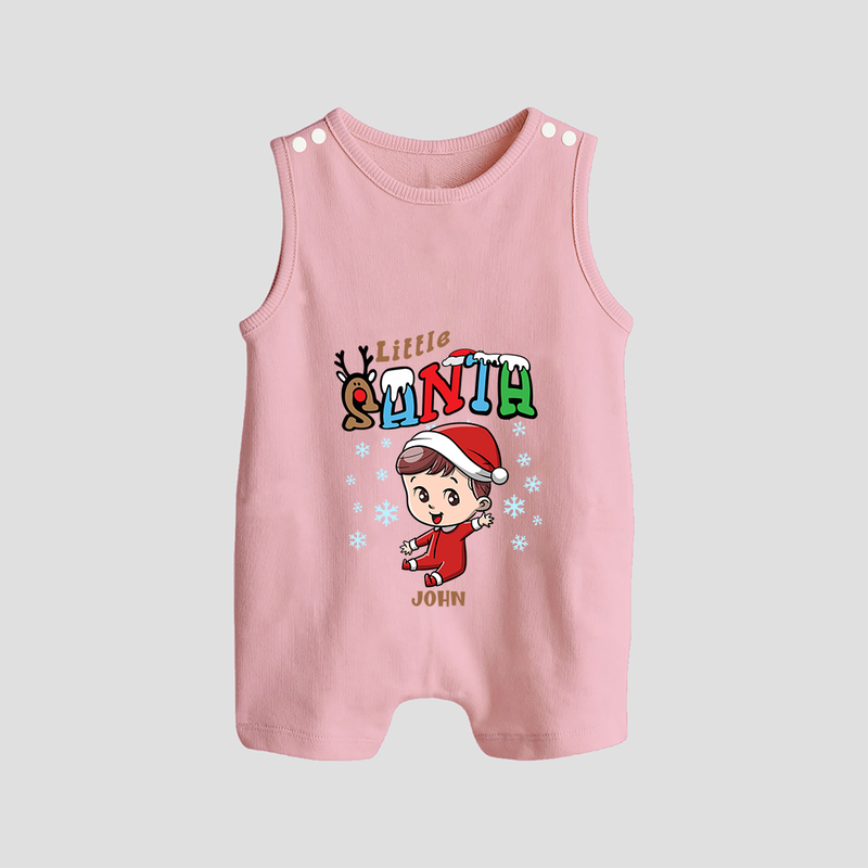 Little Santa - Adorable Kids Romper Suit For Christmas - BABY PINK - 0 - 5 Months Old (Chest 18")