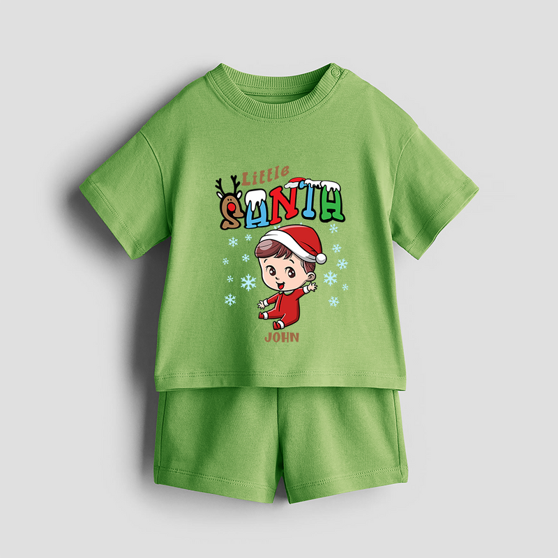 Little Santa - Adorable Kids Co-ord Set For Christmas - KIWI GREEN - 0-5 months old  (Chest 18")