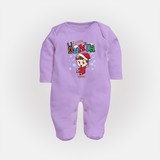 Little Santa - Adorable Kids Baby Sleep Suit For Christmas - LILAC - New Born (Chest 7.5")