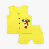 Little Santa - Adorable Kids Jabla Set For Christmas - YELLOW - 0 - 3 Months Old (Chest 9.8")