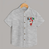 Little Santa - Adorable Kids Shirt For Christmas - GREY MELANGE - 0 - 6 Months Old (Chest 23")