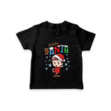 Little Santa - Adorable Kids T-Shirt For Christmas - BLACK - 0-5 Months Old (Chest 17")