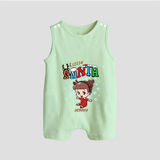 Little Santa - Custom-made Kids Romper Suit For Christmas - MINT GREEN - 0 - 5 Months Old (Chest 18")