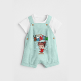 Little Santa - Custom-made Kids Dungaree Set For Christmas - ARCTIC BLUE - 0 - 5 Months Old (Chest 18")