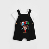 Little Santa - Custom-made Kids Dungaree Set For Christmas - BLACK - 0 - 5 Months Old (Chest 18")