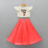 Little Santa - Custom-made Kids Crop Top And Skirt For Christmas - RED - 6 - 9 Months Old (Chest 20" , Frock Waist 20")