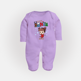 Little Santa - Custom-made Kids Baby Sleep Suit For Christmas - LILAC - New Born (Chest 7.5")