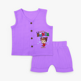 Little Santa - Custom-made Kids Jabla Set For Christmas - PURPLE - 0 - 3 Months Old (Chest 9.8")