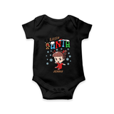 Little Santa - Custom-made Baby Romper For Christmas - BLACK - 0 - 3 Months Old (Chest 16")