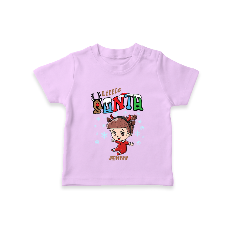 Little Santa - Custom-made Kids T-Shirt For Christmas - LILAC - 0-5 Months Old (Chest 17")