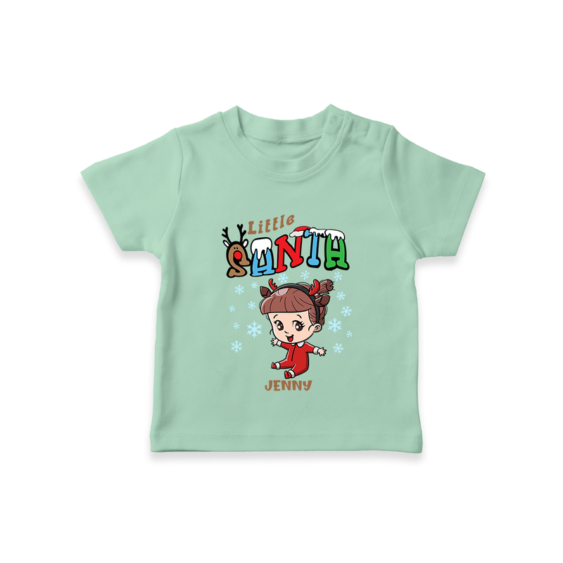 Little Santa - Custom-made Kids T-Shirt For Christmas - MINT GREEN - 0-5 Months Old (Chest 17")