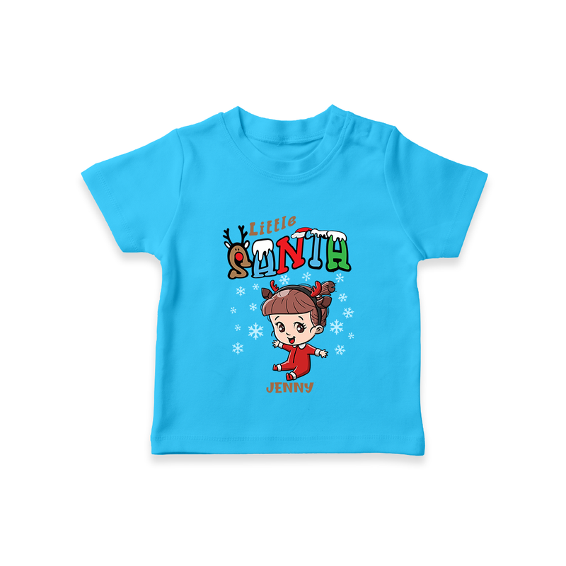 Little Santa - Custom-made Kids T-Shirt For Christmas - SKY BLUE - 0-5 Months Old (Chest 17")