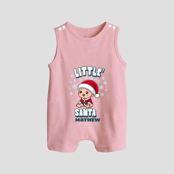 Little' Santa - Customized Romper Suit For Kids With Name - BABY PINK - 0 - 5 Months Old (Chest 18")