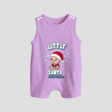 Little' Santa - Customized Romper Suit For Kids With Name - LILAC - 0 - 5 Months Old (Chest 18")