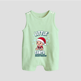 Little' Santa - Customized Romper Suit For Kids With Name - MINT GREEN - 0 - 5 Months Old (Chest 18")