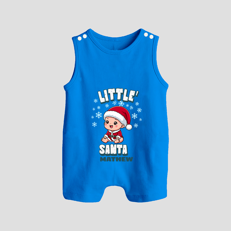 Little' Santa - Customized Romper Suit For Kids With Name - ROYAL BLUE - 0 - 5 Months Old (Chest 18")