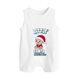 Little Santa –   Christmas Romper Suit - WHITE - 0 - 5 Months Old (Chest 18")