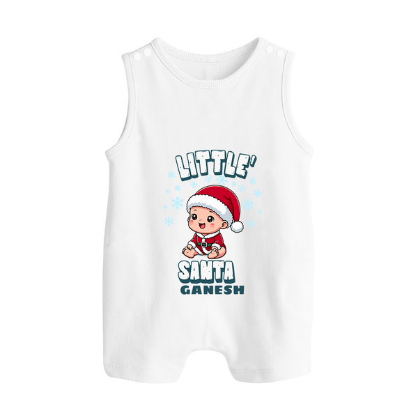 Little Santa –   Christmas Romper Suit - WHITE - 0 - 5 Months Old (Chest 18")