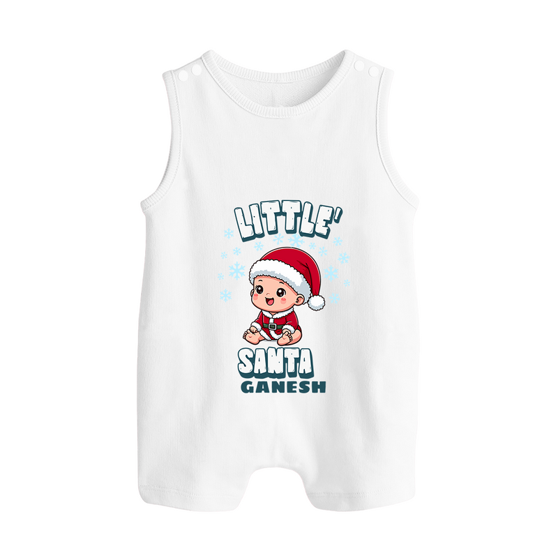 Little Santa –   Christmas Romper Suit - WHITE - 0 - 5 Months Old (Chest 18")