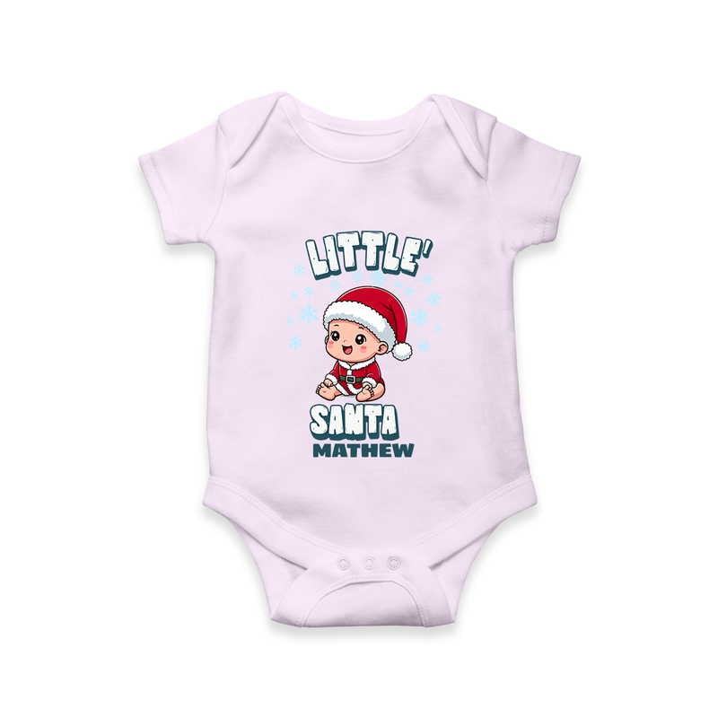 Little' Santa - Customized Romper For Babies With Name - LILAC - 0 - 3 Months Old (Chest 16")