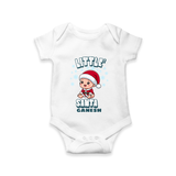 Little Santa – Baby Christmas Romper - WHITE - New Born (Chest 14")
