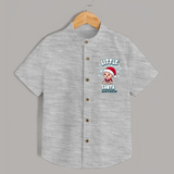 Little' Santa - Customized Shirt For Kids With Name - GREY MELANGE - 0 - 6 Months Old (Chest 23")