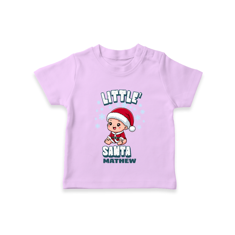 Little' Santa - Customized T-Shirt For Kids With Name - LILAC - 0-5 Months Old (Chest 17")