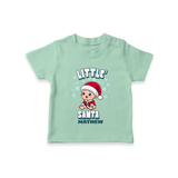 Little' Santa - Customized T-Shirt For Kids With Name - MINT GREEN - 0-5 Months Old (Chest 17")