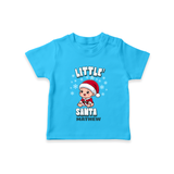 Little' Santa - Customized T-Shirt For Kids With Name - SKY BLUE - 0-5 Months Old (Chest 17")