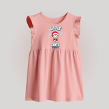 Little' Santa - Personalized Baby Frock With Name - BABY PINK - 0 - 3 Months Old (Chest 17")