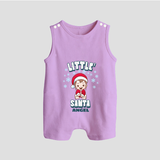 Little' Santa - Personalized Romper Suit For Kids - LILAC - 0 - 5 Months Old (Chest 18")