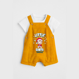 Little' Santa - Personalized Dungaree Set For Kids - CHROME YELLOW - 0 - 5 Months Old (Chest 18")