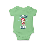 Little' Santa - Personalized Romper For Babies - GREEN - 0 - 3 Months Old (Chest 16")