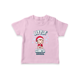 Little' Santa - Personalized T-Shirt For Kids - PINK - 0-5 Months Old (Chest 17")