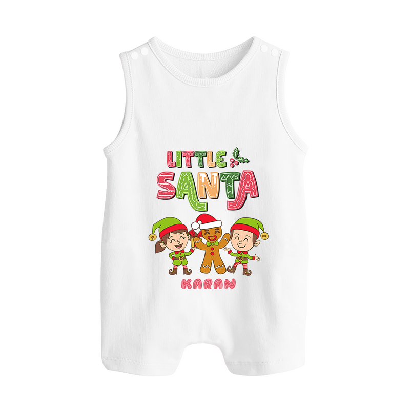 Little Santa & Friends |Custom   Romper Suit - WHITE - 0 - 5 Months Old (Chest 18")
