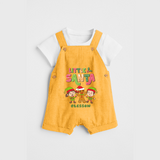 Little' Santa - Kids Dungaree Set With Customized Name - PASTEL YELLOW - 0 - 5 Months Old (Chest 18")