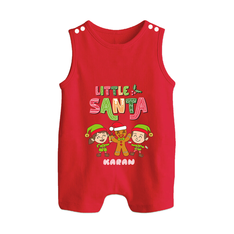 Little Santa & Friends |Custom   Romper Suit - RED - 0 - 5 Months Old (Chest 18")