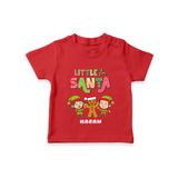 Little Santa & Friends |Custom   T-Shirt - RED - 0-5 Months Old (Chest 17")