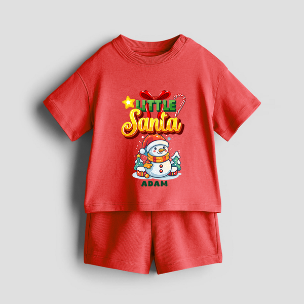 Little' Santa - Personalized Co-ord Set For Your Little One - RED - 0-5 months old  (Chest 18")