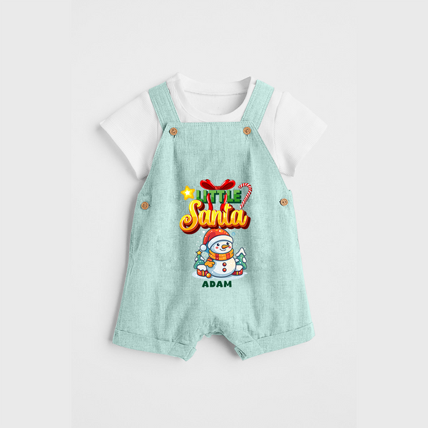 Little' Santa - Personalized Dungaree Set For Your Little One - ARCTIC BLUE - 0 - 5 Months Old (Chest 18")