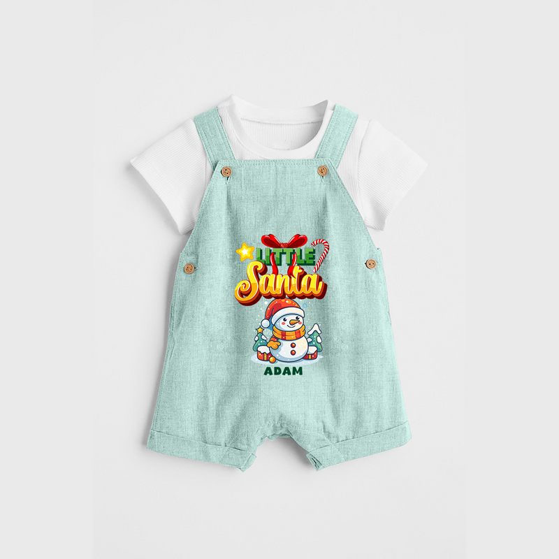 Little' Santa - Personalized Dungaree Set For Your Little One - ARCTIC BLUE - 0 - 5 Months Old (Chest 18")