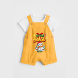 Little' Santa - Personalized Dungaree Set For Your Little One - PASTEL YELLOW - 0 - 5 Months Old (Chest 18")