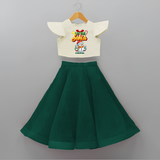 Little' Santa - Personalized Crop Top And Skirt For Your Little One - BOTTLE GREEN - 6 - 9 Months Old (Chest 20" , Frock Waist 20")