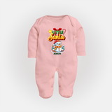 Little' Santa - Personalized Baby Sleep Suit For Your Little One - BABY PINK - New Born (Chest 7.5")