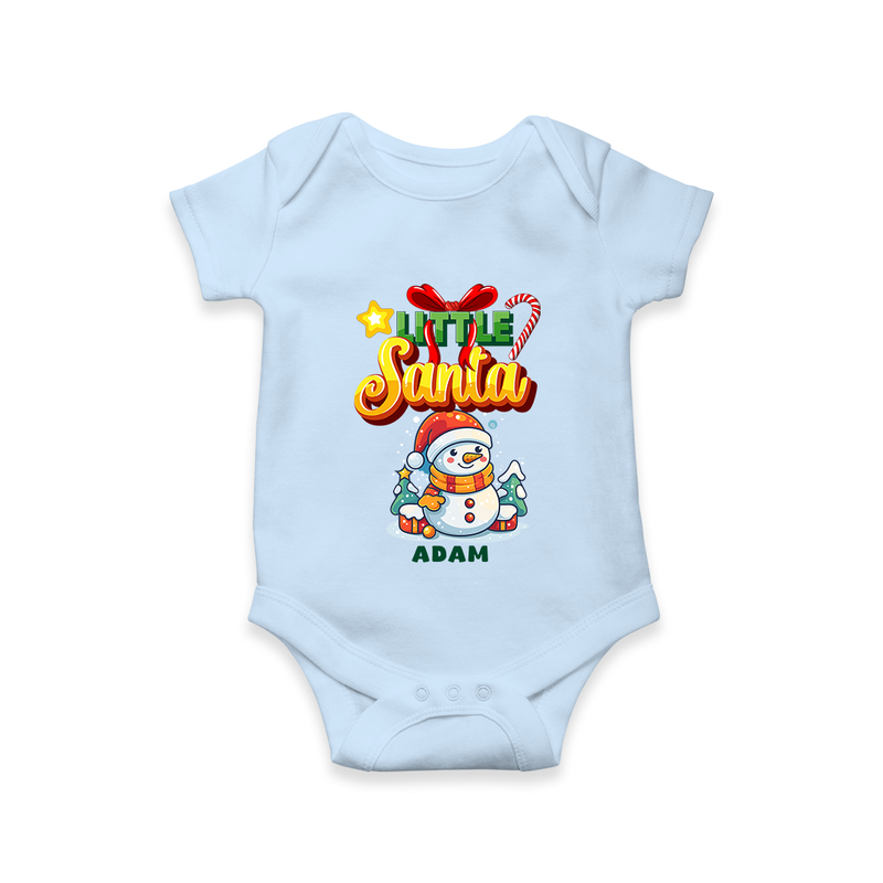 Little' Santa - Personalized Romper For Your Little One - BABY BLUE - 0 - 3 Months Old (Chest 16")